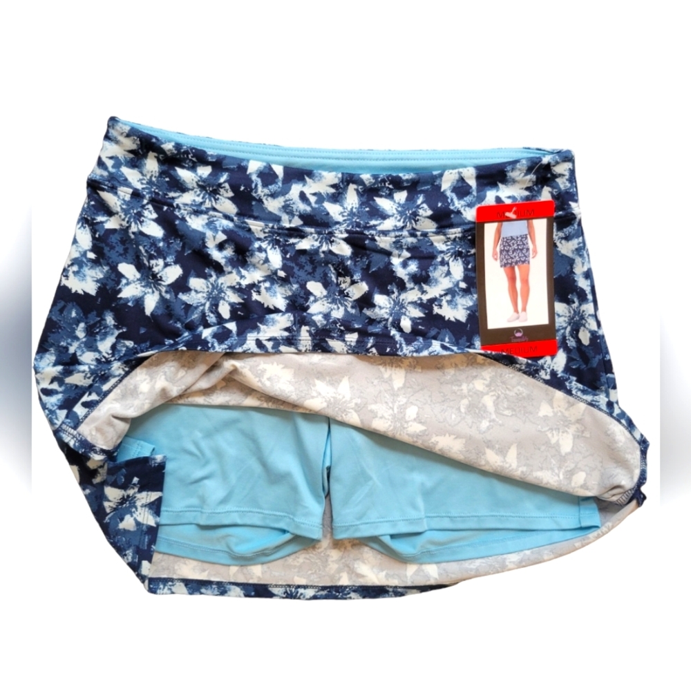 Skirt with shorts blue floral *New skort